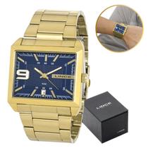 Relógio Analógico Lince Masculino Dourado de Pulso Original