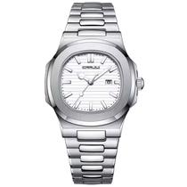 Relogio Analógico Masculino Quadrado Luminoso em Aço inoxidável Impermeavel