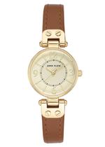 Relógio Anne Klein 109442CHHY com pulseira de couro dourada feminina