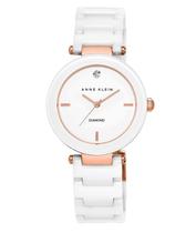 Relógio Anne Klein AK/1018RGWT feminino em cerâmica branca Relógio Anne Klein AK/1018RGWT feminino em cerâmica branca