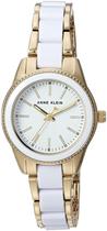 Relógio Anne Klein AK/3212WTGB em resina branca dourada para mulheres