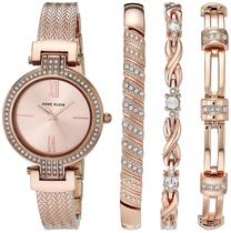 Relógio Anne Klein AK/3584RGST feminino em ouro rosa com cristais Relógio Anne Klein AK/3584RGST feminino em ouro rosa com cristais