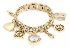 Relógio Anne Klein Com Berloques Dourado - 10/9356chrm