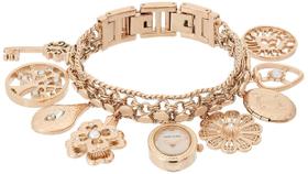 Relógio Anne Klein Premium com detalhes em cristal em tom dourado rosa