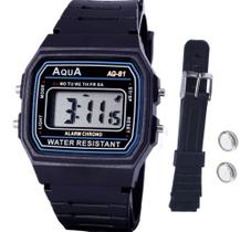 Relógio aqua Digital Pequeno Preto Básico A Prova D'agua aq 81