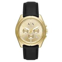 Relógio Armani Original Elegante com Pulseira de Couro Preta AX2861B1C1PX