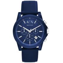 Relógio Armani Social Pulseira de Silicone Azul Original AX1327B1D1DX