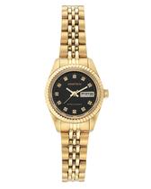 Relógio Armitron Feminino 75/2475BKGP - Aço Inoxidável Dourado
