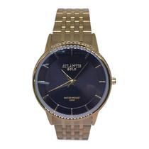 Relógio Atlantis Analógico Dourado Gold Resistente à Água Cor Do Mostrador:Preto