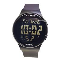Relógio Atlantis Digital Esportivo Preto Resistente à Água Cor Do Mostrador:Negativo