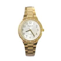 Relógio Atlantis Feminino Analógico Dourado Resistente Água