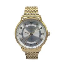 Relógio Atlantis Gold Dourado Social Resistente a Água 50m Cor do Mostrador:Branco