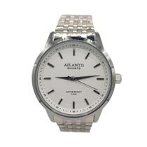 Relógio Atlantis Social Bonito Elegante Resistente 50m Cor do Mostrador:Branco