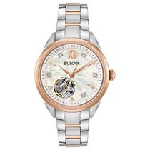 Relógio automático Bulova Ladies Sutton de dois tons em ouro rosa