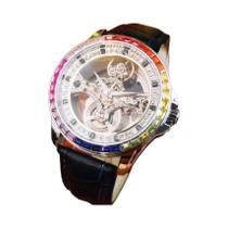 Relógio Automático Luxuoso Masculino Com Pulseira De Couro Azul E Ponteiros Luminosos Moda Negócios Relógio Automático Luxuoso Masculino Com Pulseira De Couro Azul E Ponteiros Luminosos Moda Negócios