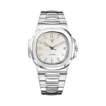 Relógio Automático Masculino De Aço Inoxidável Tandorio Quadrado 40mm Mostrador Multicolorido Safira