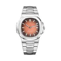 Relógio Automático Masculino De Aço Inoxidável Tandorio Quadrado 40mm Mostrador Multicolorido Safira
