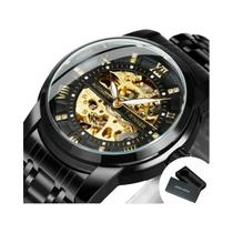Relógio Automático Masculino De Luxo Com Mostrador De Diamante, Pulseira De Aço Inoxidável, Preto E Relógio Automático Masculino De Luxo Com Mostrador De Diamante, Pulseira De Aço Inoxidável, Preto E