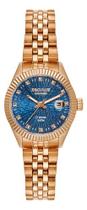 Relógio Automático Seculus Feminino Ouro Rosé Azul Brilho Ouro Rose Rosa Azul-escuro