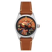 Relógio AVI-8 Spitfire Peanuts Snoopy Flying Ace Automatic Burnt Orange AV-4150-02