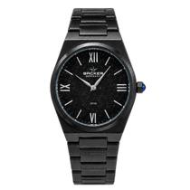 Relógio Backer Feminino Preto Fundo com Glitter Elegante
