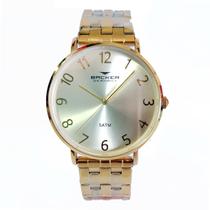 Relógio Backer Masculino Social Clássico Dourado 10451145M