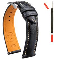 Relógio Band Gomvadr Italian Leather Tuscany 19 mm para homens, preta