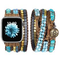 Relógio Band JR.DM Boho Beaded Turquoise Stone para Apple Watch