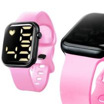 Relogio barbie silicone prova dagua rosa infantil digital criança pulseira ajustavel adolescente led casual menina