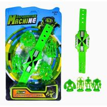Relógio Ben 10 Com 4 Bonecos Aliens Luz E Som Superhero