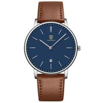 Relógio BEN NEVIS: moda minimalista, simples, couro analógico