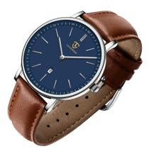 Relógio BEN NEVIS: moda minimalista, simples, couro analógico