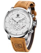 Relógio BENYAR Quartz Chronograph impermeável para homens marrom