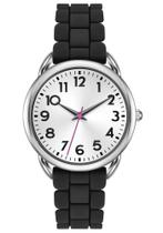 Relógio Bisley Feminino com Pulseira de Silicone Preta - Caixa 35mm