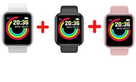 Relógio bluetooth compatível com iPhone 3 unidades preto,rosa e branco