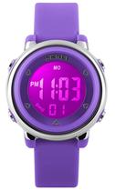 Relógio Bo Yi Kids Waterproof LED Alarm Cronômetro Roxo Relógio Bo Yi Kids Waterproof LED Alarm Cronômetro Roxo