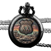 Relógio Bolso Rota 66 Metal Corrente Analógico Estojo Quartz - Memory Watch