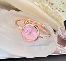 Relógio Bracelete Feminino Cansnow Luxo Aço Quartzo