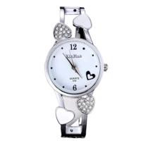 Relógio Bracelete Feminino Xinhua Coração Aço Inox Quartzo
