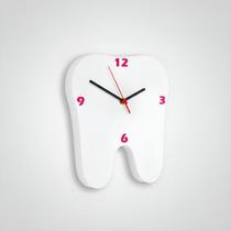 Relógio Branco Decorativo De Parede Forma De Dente - Agir