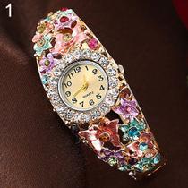 Relógio brilhante Rhinestone Watch, stress, pulseira ajustável bonito e moderno - Rhinestone