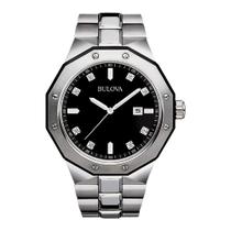 Relógio Bulova Classic 98D103 em aço inoxidável 44 mm com diamantes