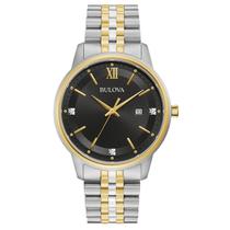 Relógio Bulova Clássico com Diamante 41mm Quartzo Aço Inoxidável