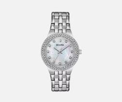 Relógio Bulova Feminino Crystal Prata 96x144