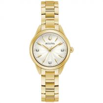 Relógio Bulova Feminino Ref: 97p150 Clássico Dourado Diamante