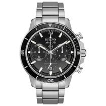 Relógio Bulova Masculino Ref: 96b272 Cronógrafo Prateado Marine Star