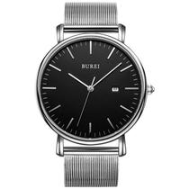 Relógio BUREI Fashion Minimalist Analog Date Stainless Steel