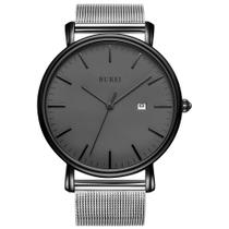 Relógio BUREI Fashion Minimalist Analog Date Stainless Steel