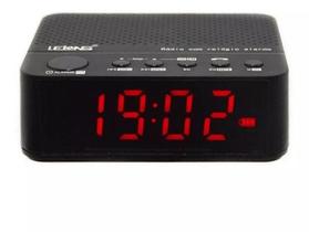 Relógio Caixa Som Bluetooth Sd Recarreg Despertador 2 Alarme