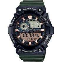 Relógio Casio AEQ-200W-3AVDF Cronômetro Alarme Hora Mundi